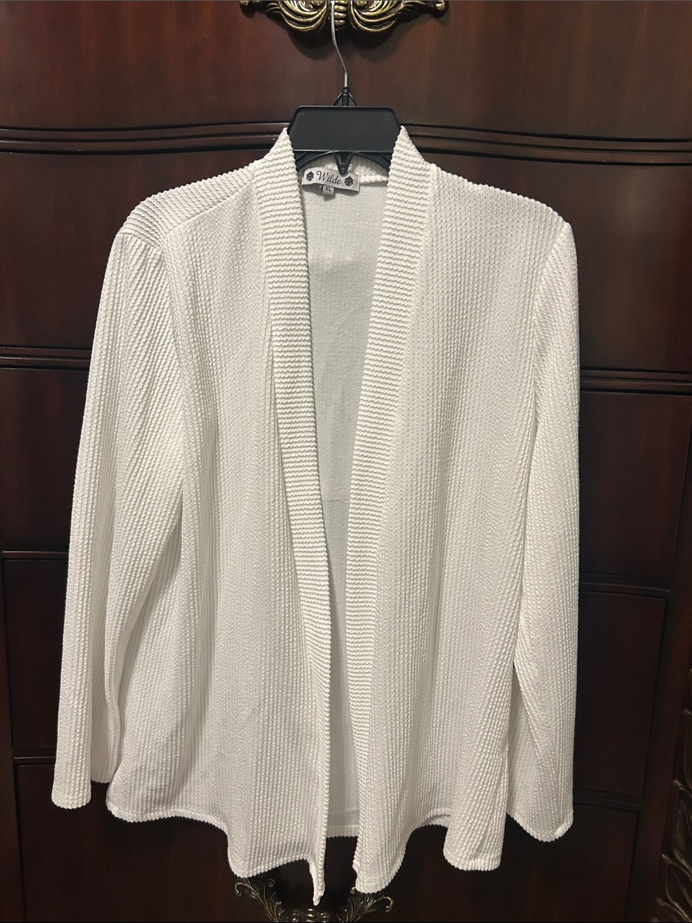 Vince Cream Open-Front Textured Knit Cardigan